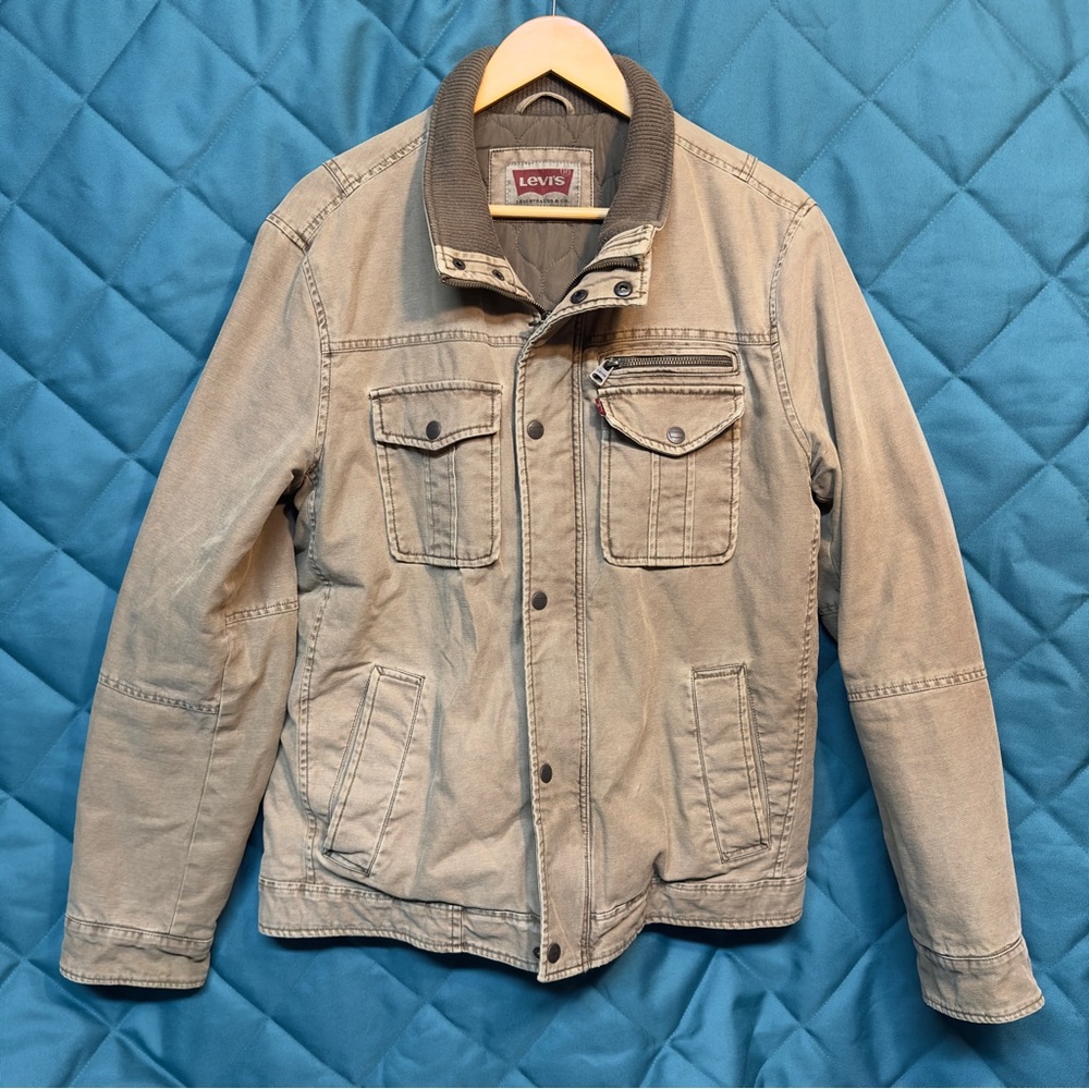 Levi's Tan Military Field Jacket Rugged Utility Style
